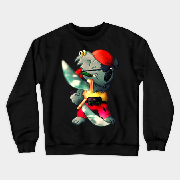 Pirate Droppo Koala Drop Bear Crewneck Sweatshirt by CreativeOpus